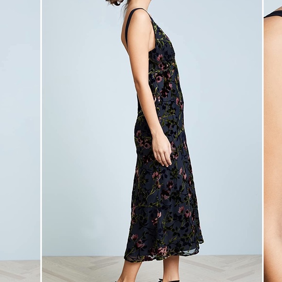 WAYF Velvet Sedona Bias Midi Dress - Picture 6 of 8